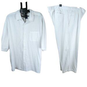 Men's Trust 4XL 55 Linen 45 Rayon Short Sleeve Shirt/Pants Combination Outfit
